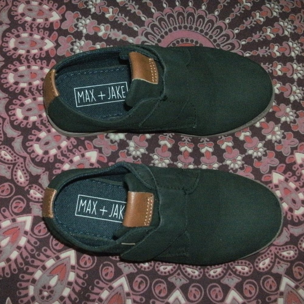 Max + Jake Lil Otto Black Vegan Faux leather Slip-on Oxford Shoes Toddler sz 11